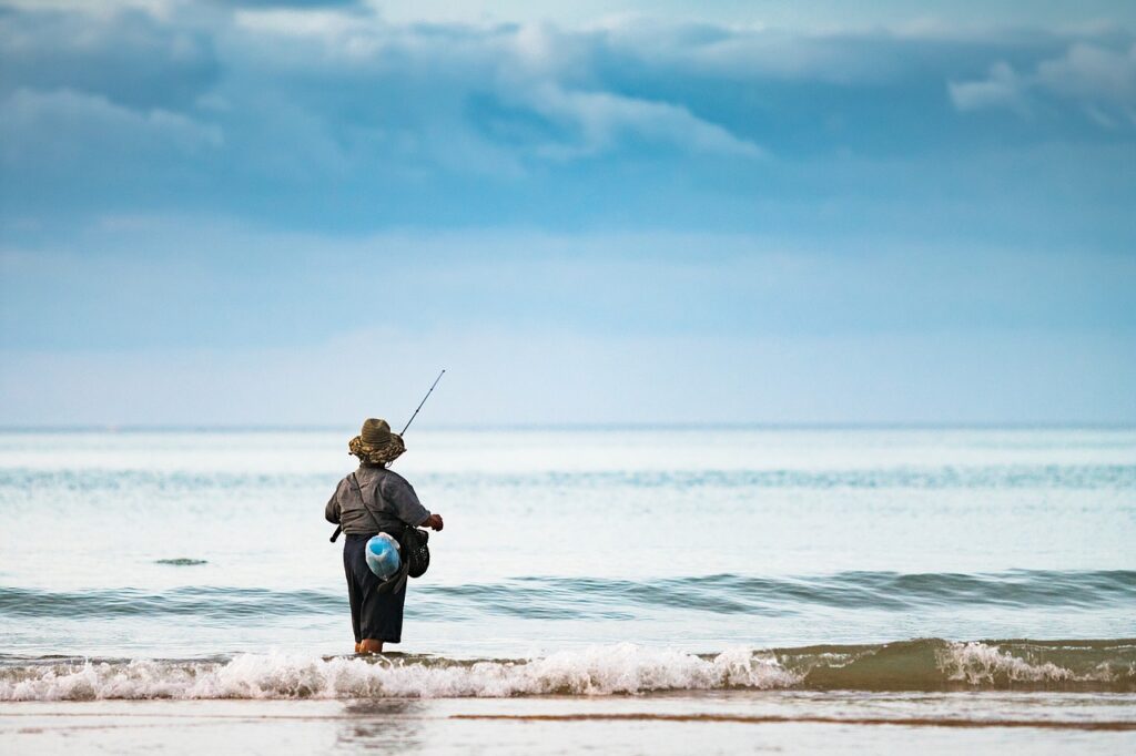 fisherman, ocean, female